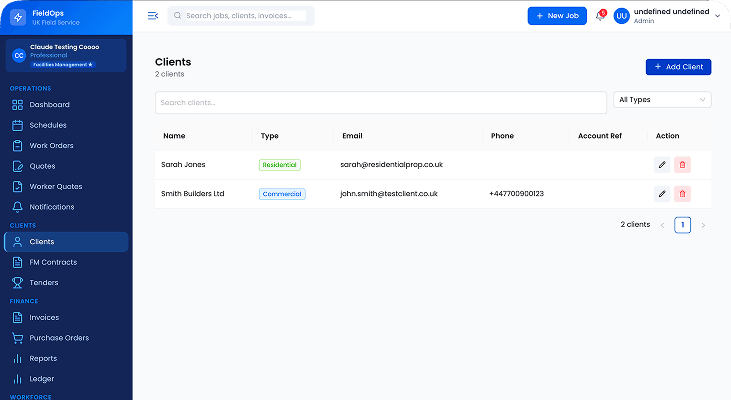 Clients Dashboard