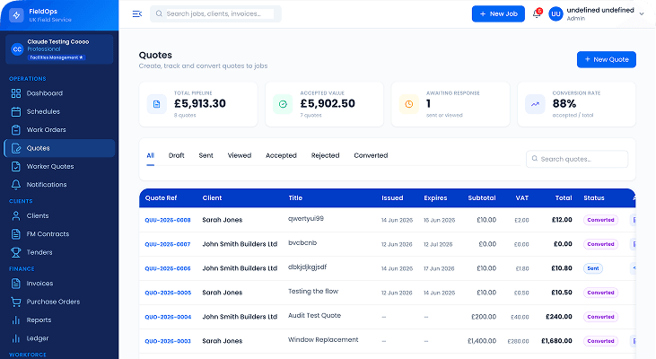 Quotations Dashboard